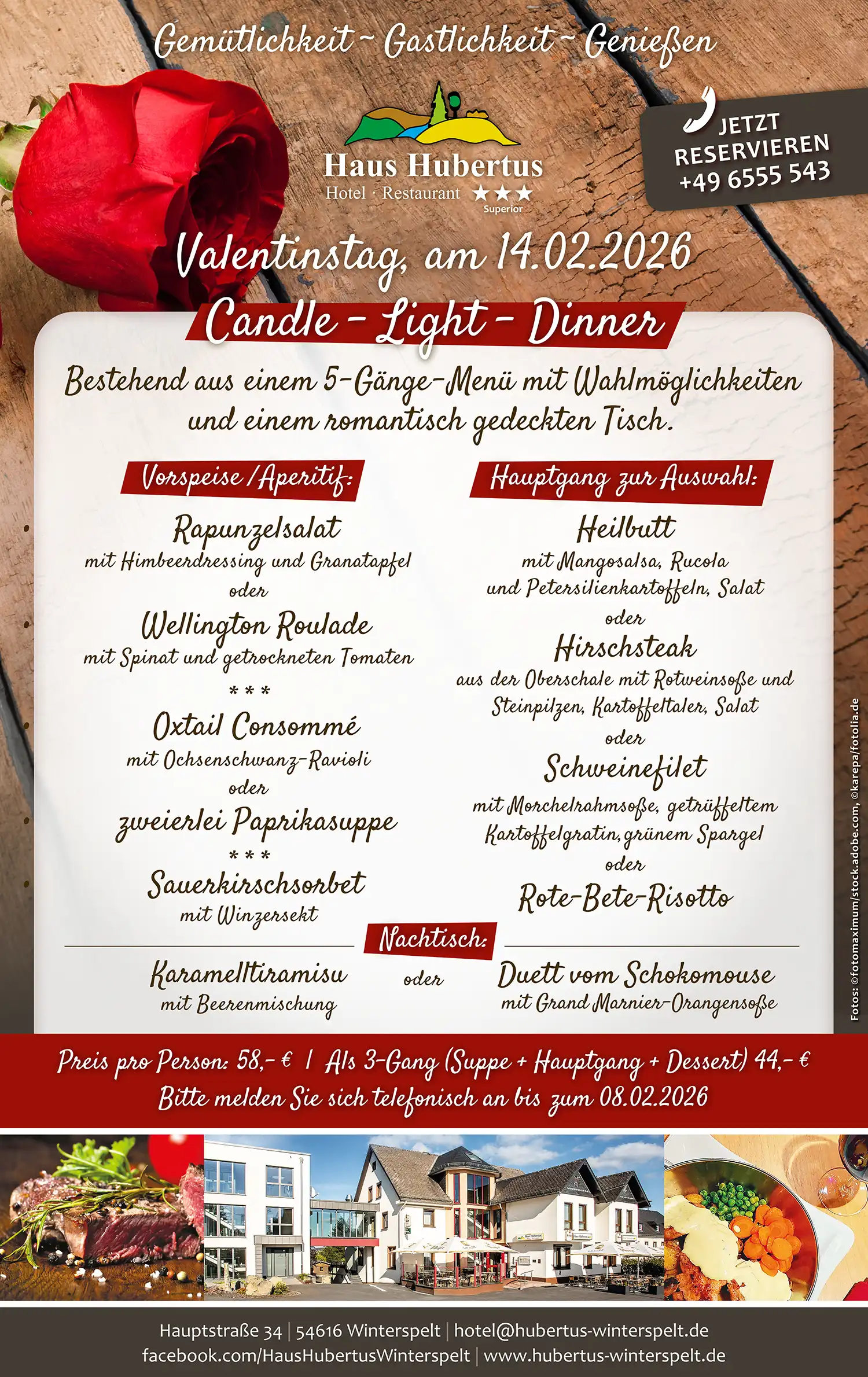 Valentinstag-Menü 2026 - Restaurant Haus Hubertus Valentinstag-Menü 2026 - Restaurant Haus Hubertus